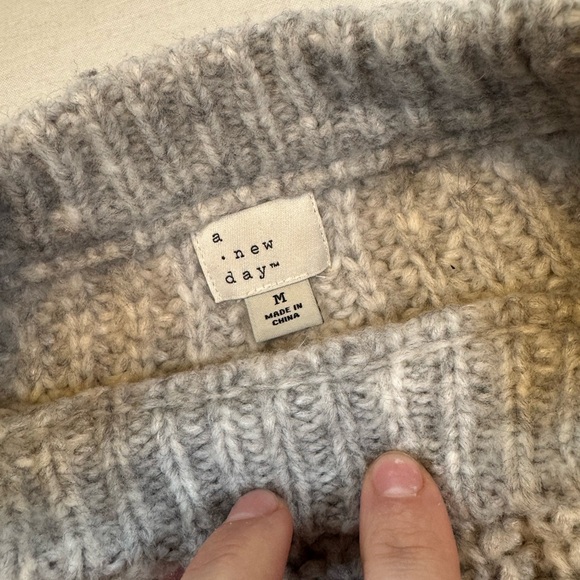 a new day Women's Thick Knit Heather Gray Sweater - Picture 3 of 9